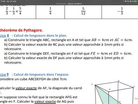 Construire Le Triangle Abc Rectangle En A Tel Que Ab Et Ac Cm