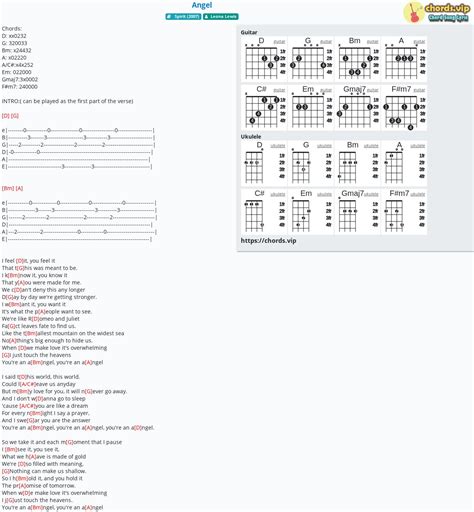 Chord: Angel - tab, song lyric, sheet, guitar, ukulele | chords.vip