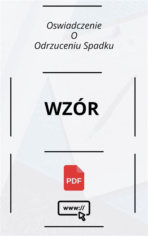 O Wiadczenie O Odrzuceniu Spadku Wz R Pdf