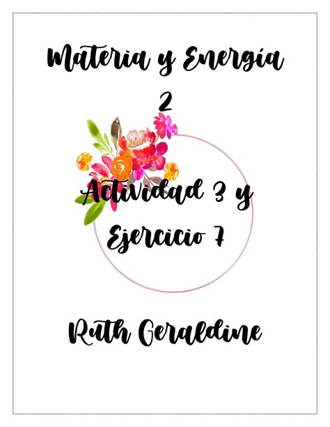 Actividad Y Ejercicios Materia Y Energ A Actividad Y