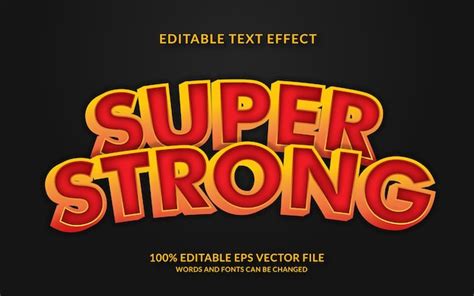 Premium Vector Super Strong Text Effect