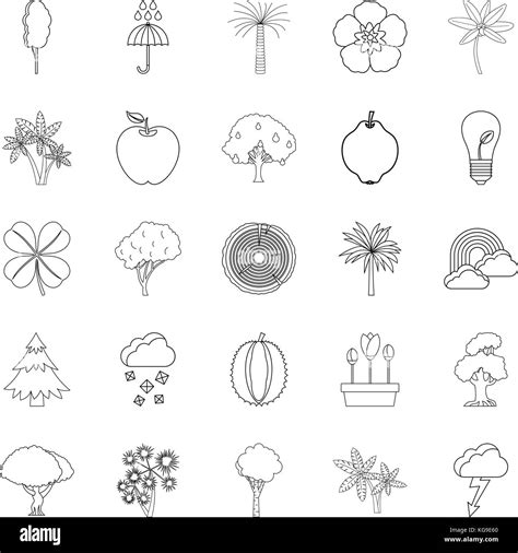 Growing Of Grass Icons Set Outline Style Stock Vector Image And Art Alamy