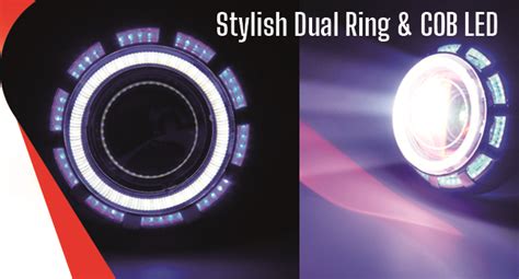 AllExtreme EXPL2BW High Intensity Led Projector Lamp Stylish Dual Ring