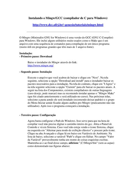 Como Instalar Gcc No Windows Instalando O Mingw GCC Compilador De C
