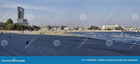 The Main Beach Located in Central City-port of Gdynia Late Afternoon on ...