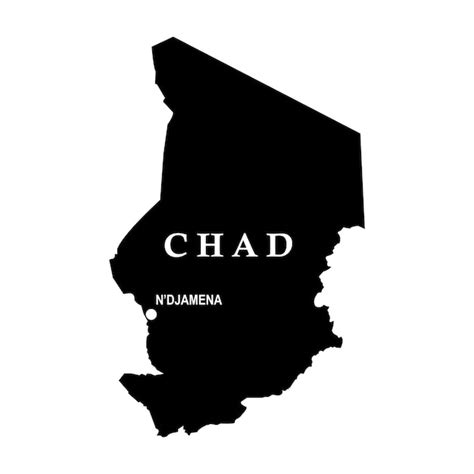 Mapa del país de chad Vector Premium