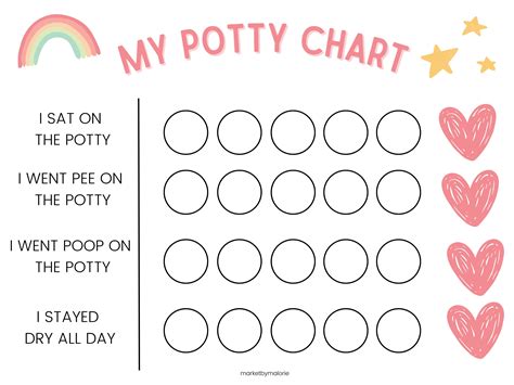Potty Chart Rainbow Potty Chart Reward Chart Toddler Printables Kids