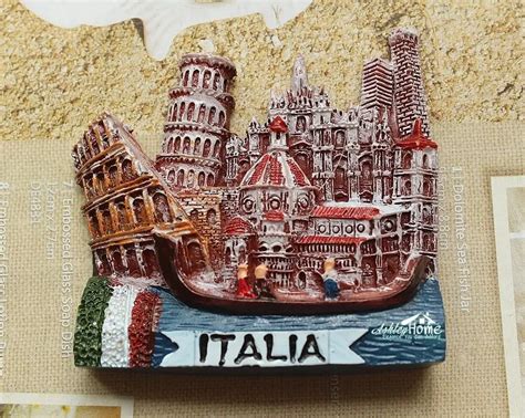 Italy Italia Landmarks Tourism Tourist Souvenir D Resin Fridge Magnet