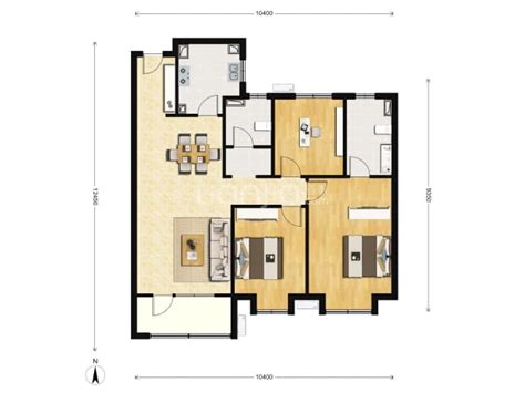 【渭南富力城渭南渭南富力城楼盘】三居室户型图房型图 渭南贝壳新房