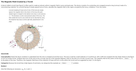 Solved The Magnetic Field Created By A Toroid A Device Chegg