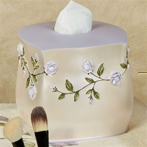 Lavender Rose Embroidered Floral Shower Curtain And Accessories