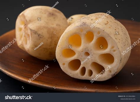 Closeup Lotus Root Cross Section Stock Photo 2113612061 Shutterstock