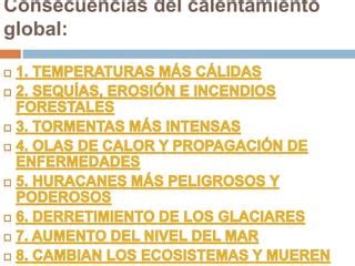 Calentamiento Global Causas Y Consecuencias PPT