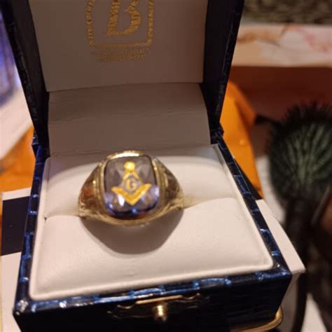 Vintage K Yellow Gold Mens Masonic Ring Ebay