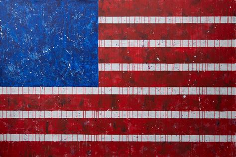 American Flag Painting Blue Red Large Abstract Painting - Etsy