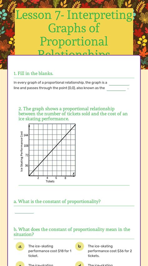 Graphs Of Proportional Relationships Worksheet