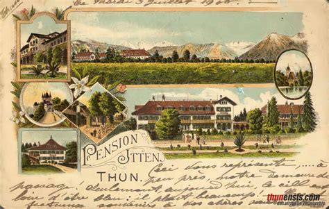 Pension Itten Thun Postkarte Farbig Thunensis Thun Historisch Thun