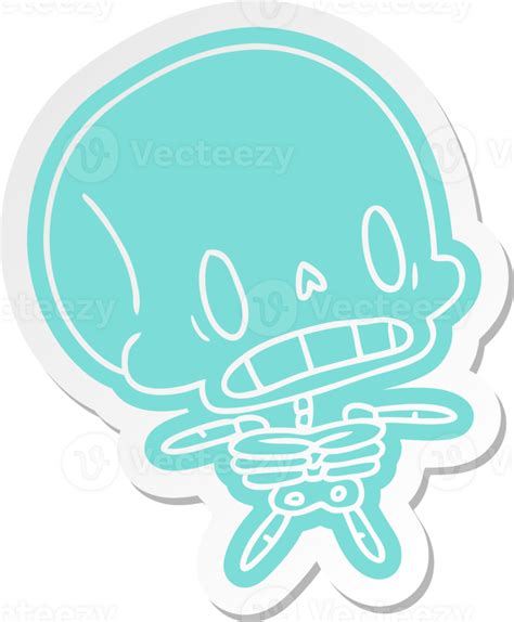 Cartoon Sticker Kawaii Cute Dead Skeleton 45241131 Png