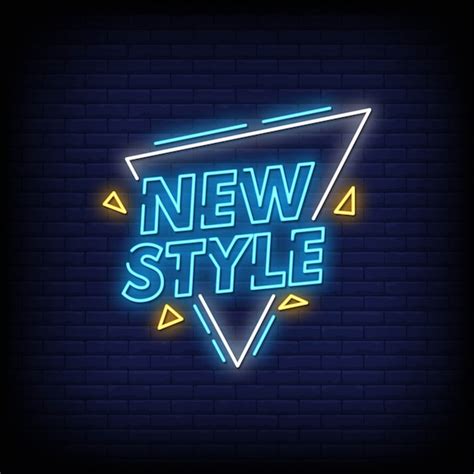 Nuevo Estilo De Letreros De Ne N Estilo Texto Vector Premium