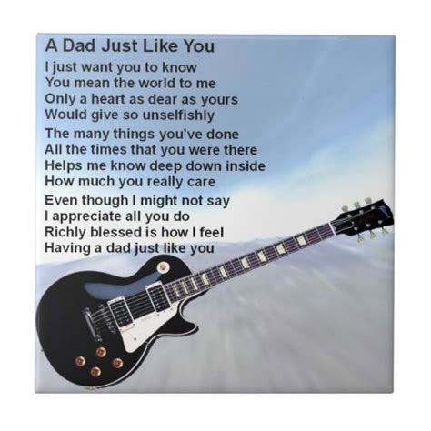 Dad Poem Guitar Design Tile Zazzle