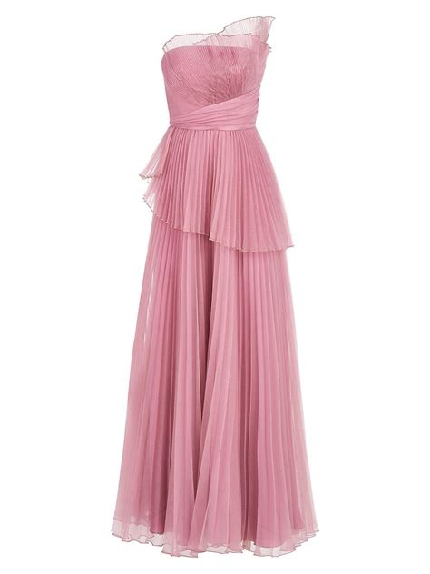 THEIA Delphine Pleated One Shoulder Organza Gown In Pink Lyst