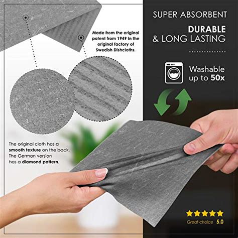 Superscandi Swedish Dishcloths For Kitchen Grey Pack Reusable