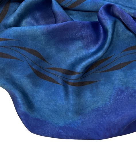 Blue Silk Scarf Hand Painted Blue Silk Scarf Sapphire Blue - Etsy