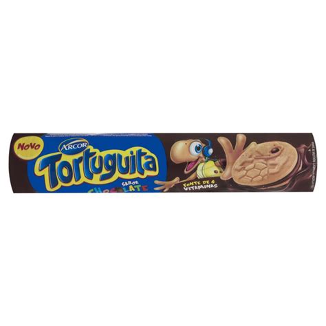 Biscoito Arcor 130g Recheio Chocolate Tortuguita Pacote Shimodinha