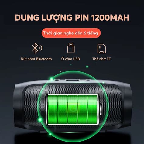 Loa bluetooth nghe nhạc mini GrownTech charge 3 mini 10W chống nước vỏ