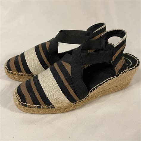 Toni Pons Shoes Tony Pons Origens Black Brown Striped Wedge