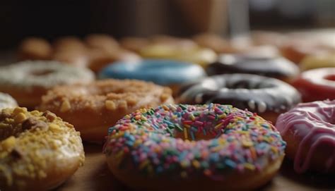 Premium Ai Image Stack Of Sweet Donuts Tempting Indulgence Feast