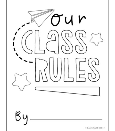 Happy Place Classrom Rules Printable Coloring Pages Back To School Digital Download Daycare