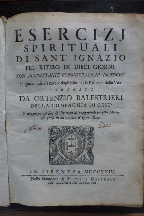 Sant Ignazio Esercizi Spirituali Di Sant Ignazio 1724 Catawiki