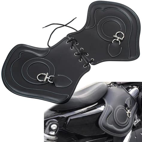 Motorcycle Universal Heat Saddle Shield Deflector Black Leather For