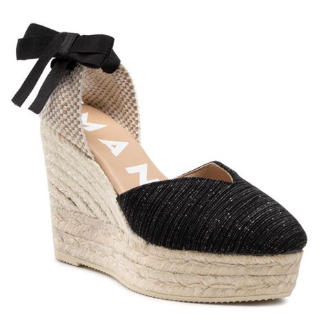 Espadrilles Manebi Heart Shape Wedges G 0 1 WH Schwarz Eschuhe De