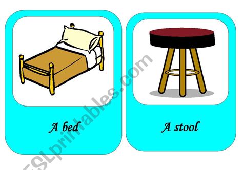 Furniture Flash Cards 2 4 Esl Worksheet By Steph30