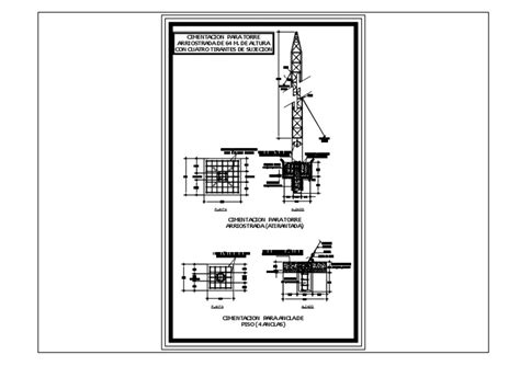 Torre Repetidora Arriostrada De Mts En Autocad Librer A Cad