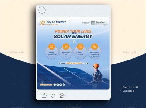 Solar Social Media Post Banner Canva Template Heropik Free And