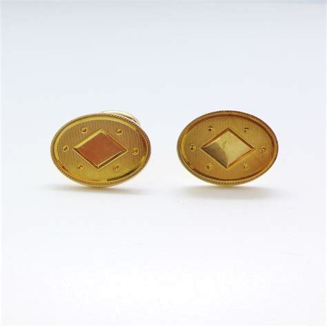 Vintage Krementz 14K Rolled Gold Overlay Etched Geometric Cufflinks Etsy