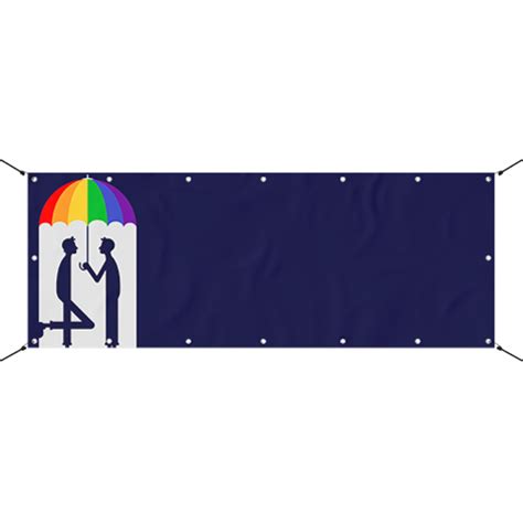 Pair Under Rainbow LGBTQ Gay Pride Design Large Personalised Banner Ft X Ft Partyrama