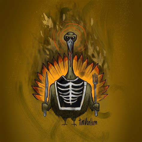 Thanksgiving evil turkey illustration by tim van horn | Thanksgiving ...