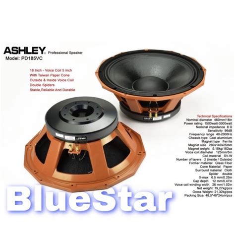 Jual Speaker Component Ashley Pd Vc Inch Original Ashley Pd Vc