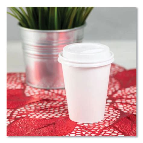 Karat® Hot Cup Lids Fits 8 Oz Paper Hot Cups Sipper Lid White 1 000