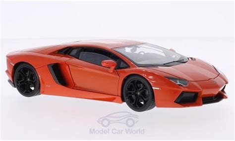 Modellautos Lamborghini Aventador Welly Lp Metallise Orange