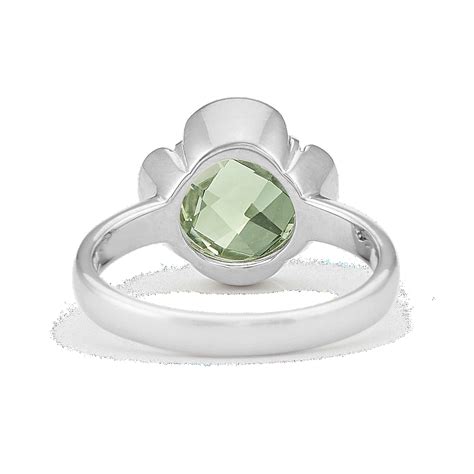 Round Green Quartz Ring In Sterling Silver Shane Co