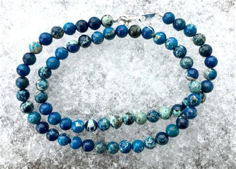 Blue Sea Sediment Imperial Jasper Necklace Choose Your Strand 6mm