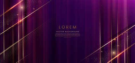 Abstract Elegant Purple Background With Golden Line And Lighting Effect