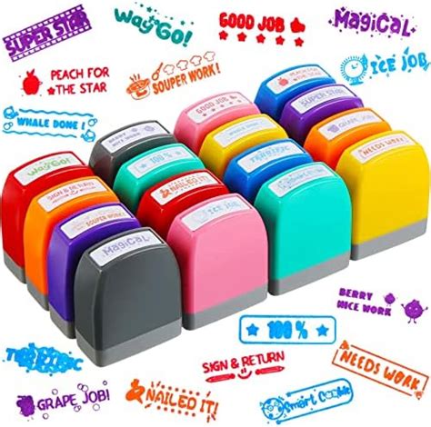 Amazon Zhehao 16 Pcs Teacher Stamps For Grading Self Inking Stamp