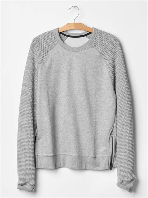 Gap Urban Active Side Zip Sweater In Gray For Men Heather Grey Lyst