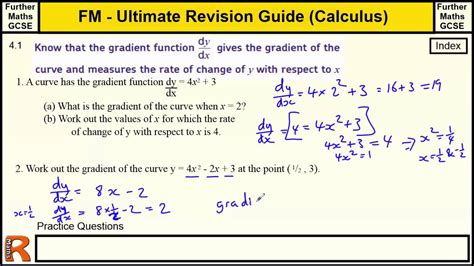 Calculus Gradient Functions And Rate Of Change Ultimate Revision Guide